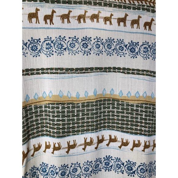 Vintage Alfred Dunner Camel Print Button-Front Top Earthy Tribal Boho Size: 8 - Picture 11 of 15